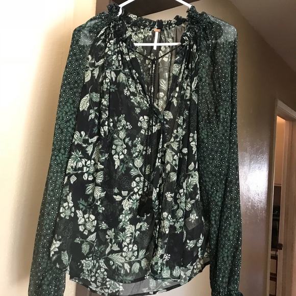 Free People Tops - Green Free People Blouse